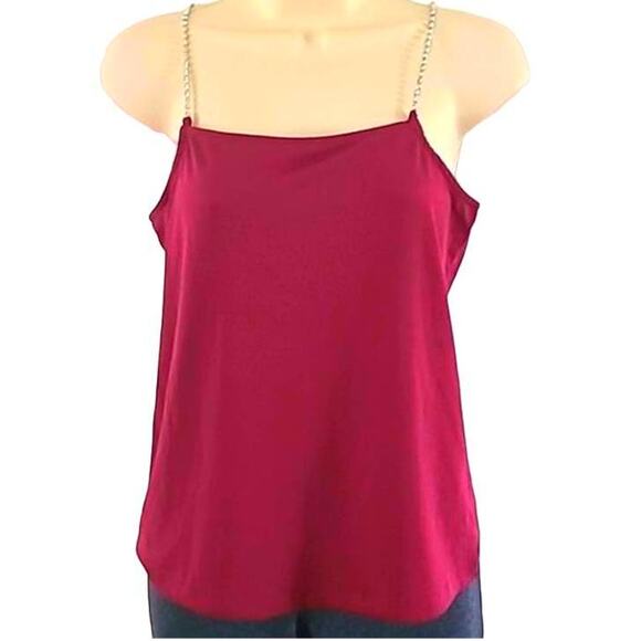 NWOT Vero Moda Women’s Fig Purple Tank Top w/ Crystal Spaghetti Straps Size XS - Picture 2 of 9